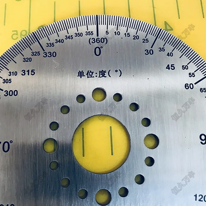 

Diameter:100mm Stainless Steel 360 Degree Scale Protractor Disc 100 # 20 # 2