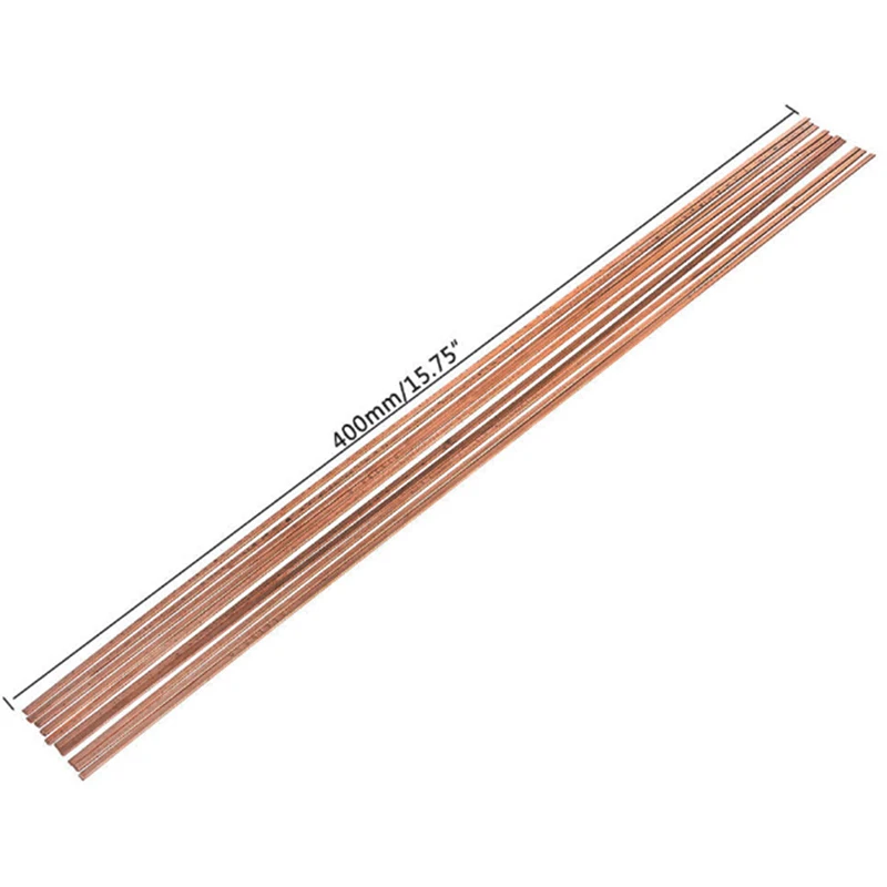 

10pcs 3*1.3*400mm Low Temperature Flat Soldering Rods For Welding Brazing Repair Copper Electrode