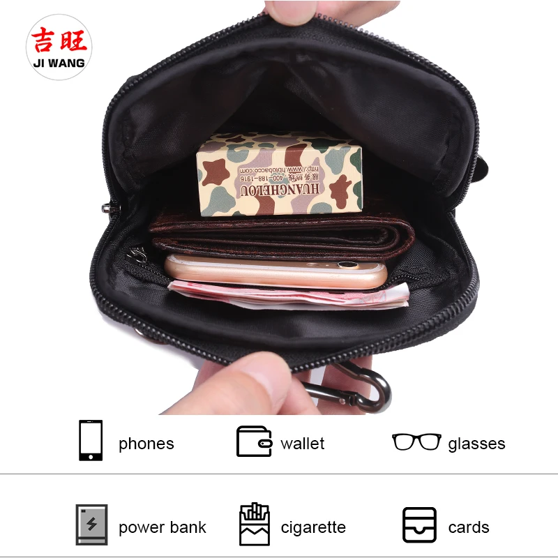 Мужская поясная сумка из натуральной бычьей кожи для телефона маленькая