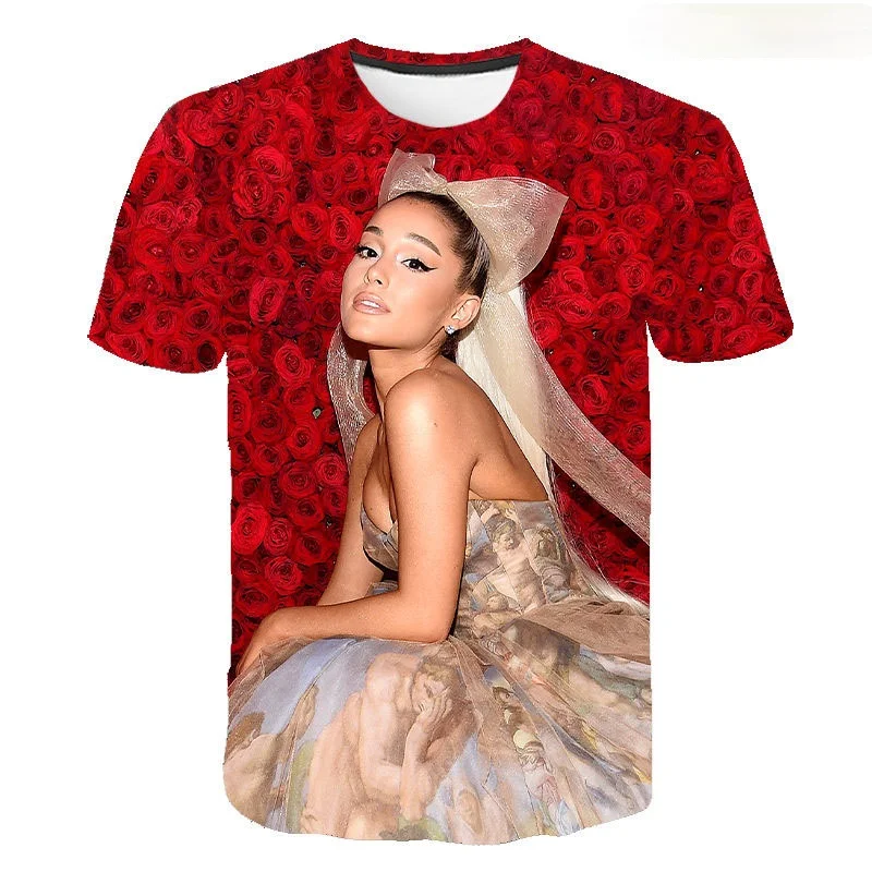 

Новая летняя футболка Ariana Grande 3D, Повседневная Уличная одежда для мальчиков и девочек, детская футболка, модная мужская и женская футболка с ...