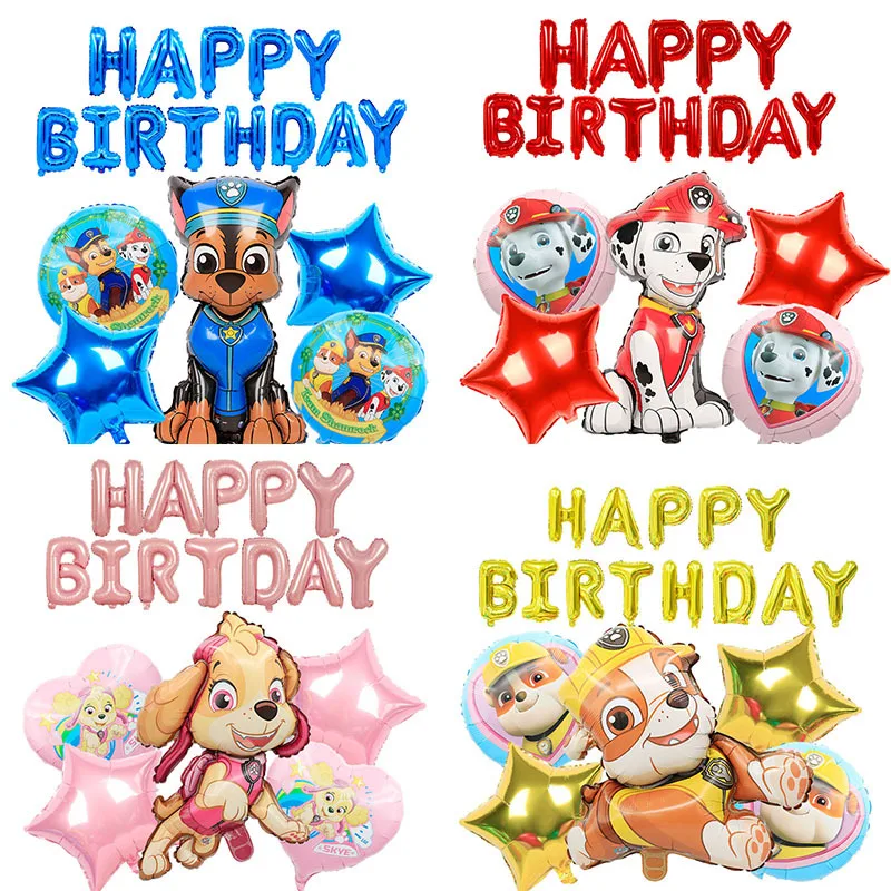 

Paw Patrol Anime Dog Balloon Chase Skye Marshall Boy Girl Kids Children's Birthday Party Decoration Aluminum Film Balloons Toys