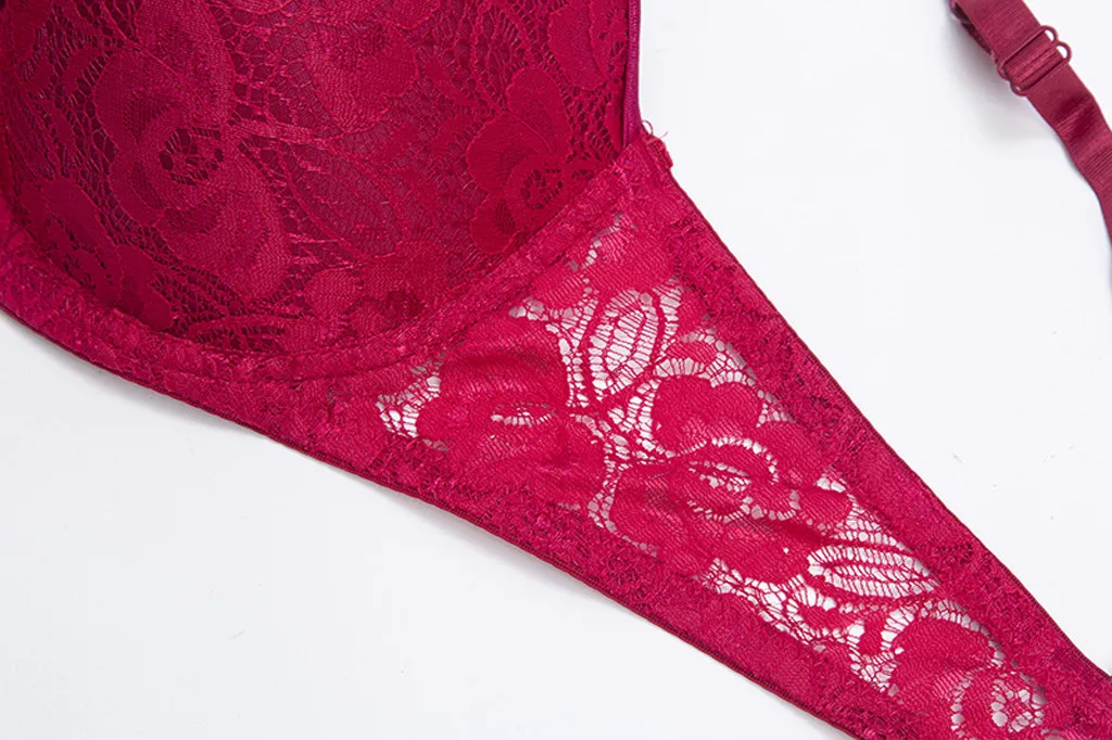 Бюстгальтер пуш ап для женщин сексуальный кружевной Цветочный на косточках