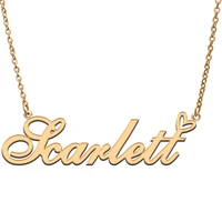 scarlett name tag necklace personalized pendant jewelry gifts for mom daughter girl friend birthday christmas party present