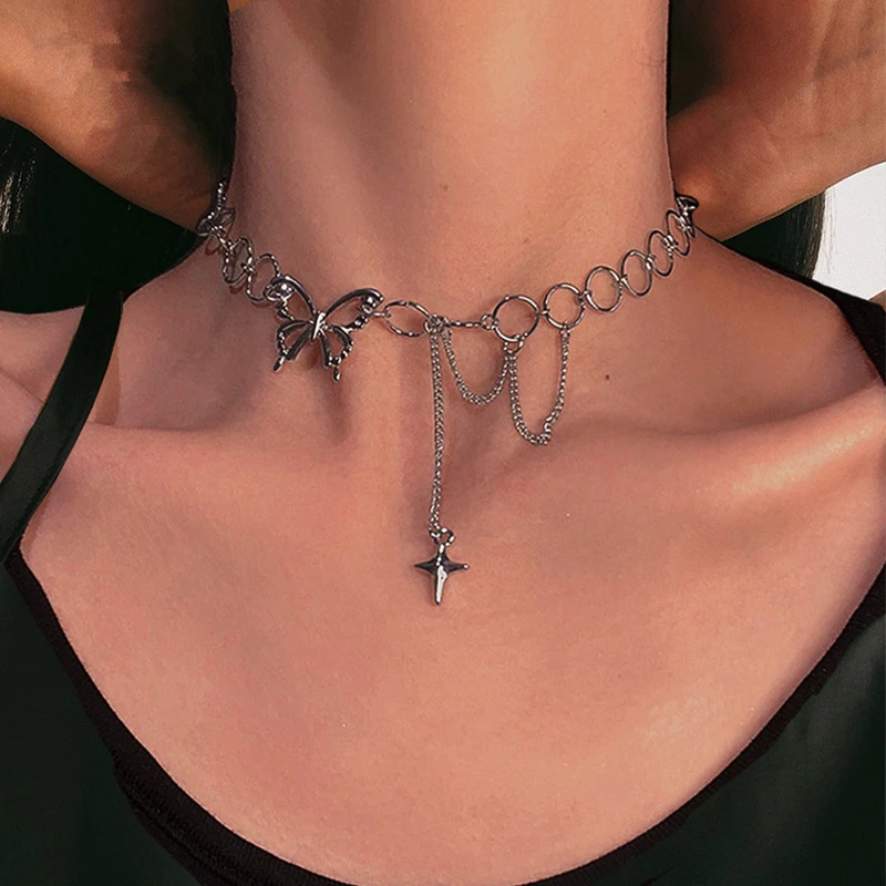 

New Butterfly Pendant Necklace Temperament Clavicle Chain