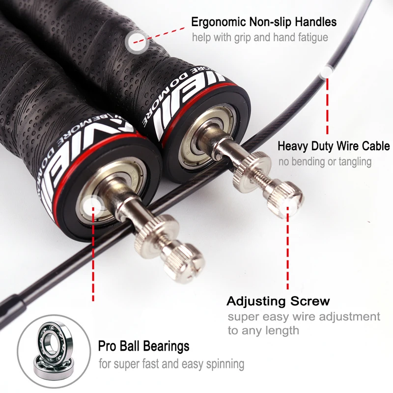 Скорость пропуска Crossfit скакалка тяжелые скакалки Шариковые подшипники для MMA