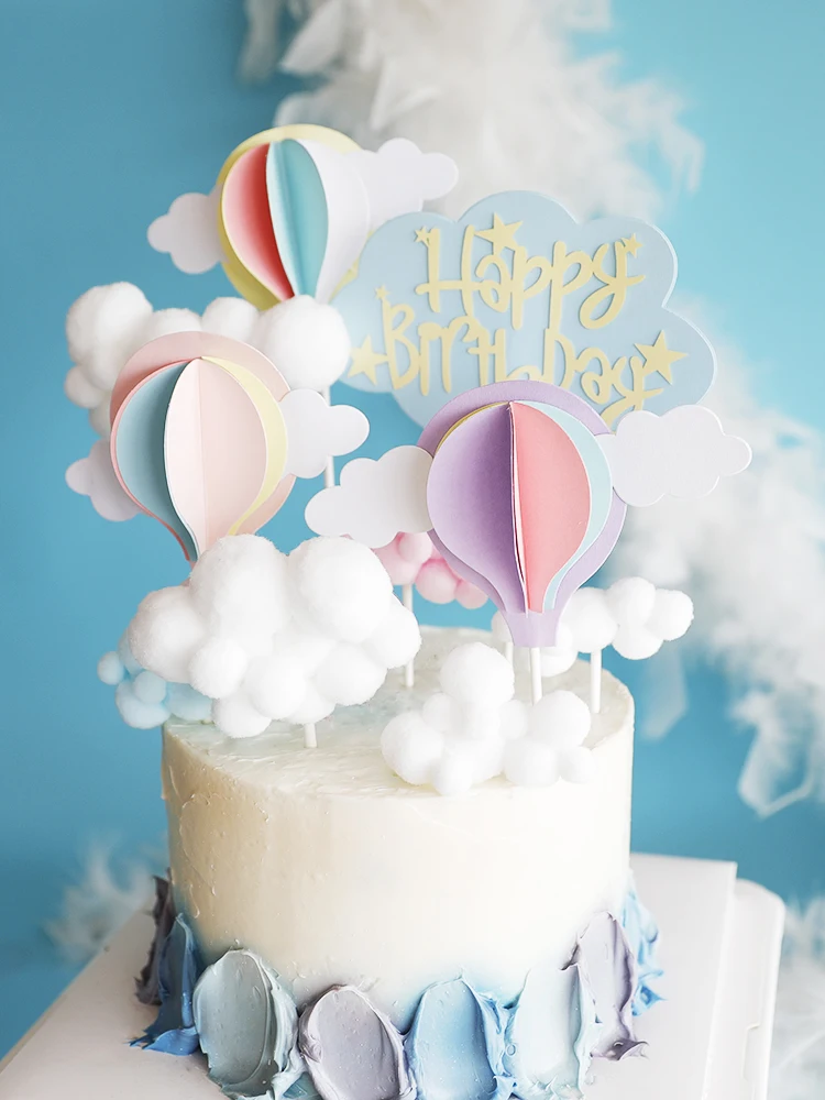 Милые Красочные облака торт Топпер девочка вечерние НКИ дети ребенок воздушный