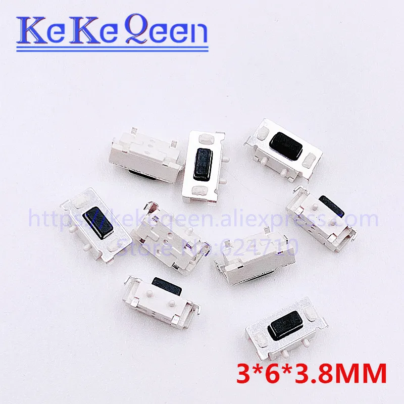 

100 шт. микропереключатель 3*6*3,8 3X6X3,8 мм 3*6*3,8 мм SMD кнопочный микропереключатель