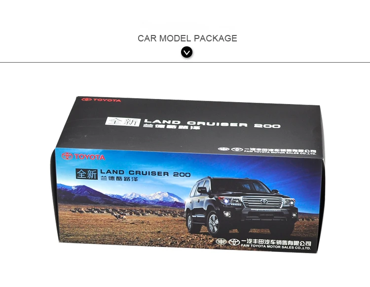 1:18 тщательная TOYOTA 2012 LAND CRUISER LC200 модель автомобиля из сплава статическая