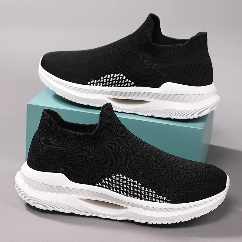 

Couple Sport Shoes Breathable Male Shoes 2021 Large Size 35-45 Men Slip-on All-match Men Running Shoes Outdoor Fly Weave Shoes