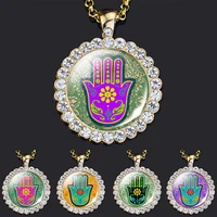 hamsa pendant hamsa hand collares colorful palm fatima necklace gold hamsa hand amulet jewelry gift