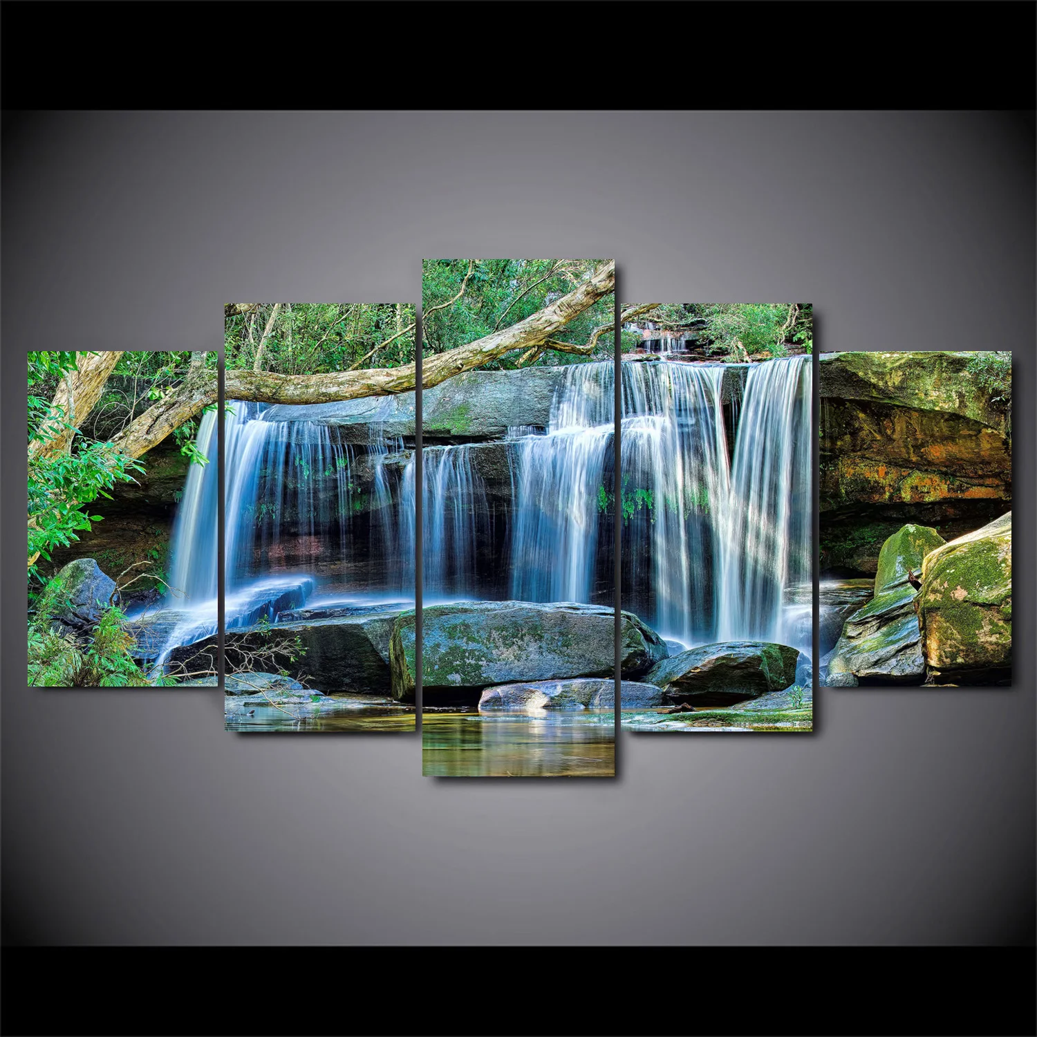 

Drop shipping 5 Panel Wall Art Pictures Canvas Painting abstract canvas poster painting decoration for living room LW319