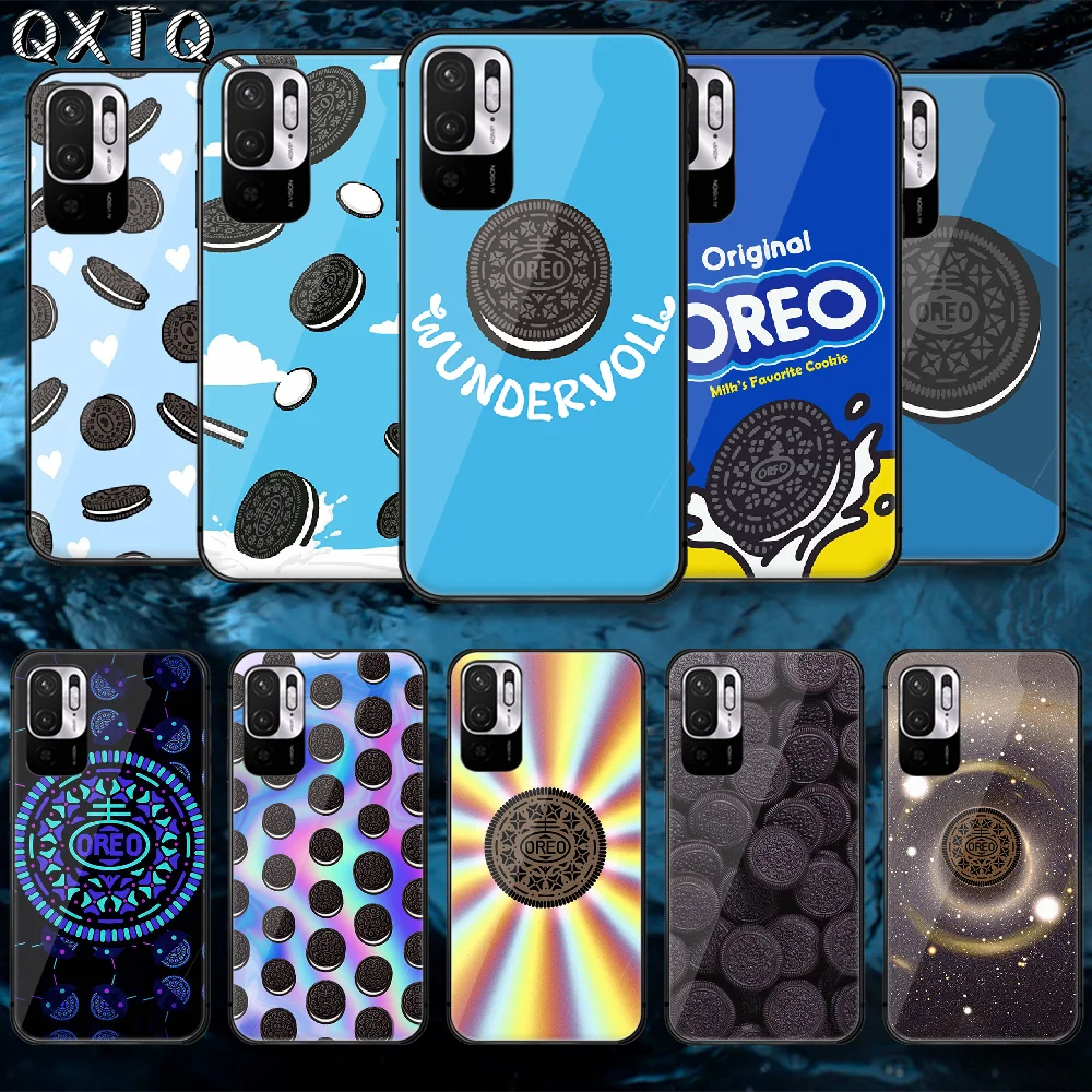 

QXTQ Milk Oreo Biscuit Tempered Glass Phone Case Bag Cover For Xiaomi Redmi Note 7 8 9 10 A C T S Pro K 30 40 Shell Soft Luxury