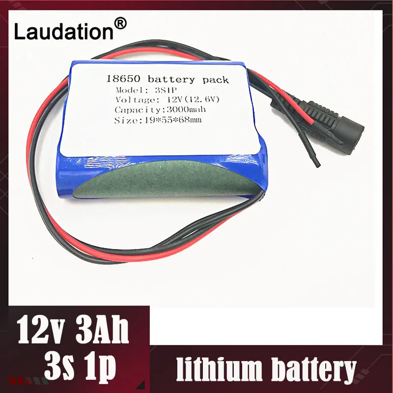 Laudation 18650 12V Батарея пакет 3000 мА/ч 3Ah 12 6 V Перезаряжаемые для CCTV/Камера/Портативный