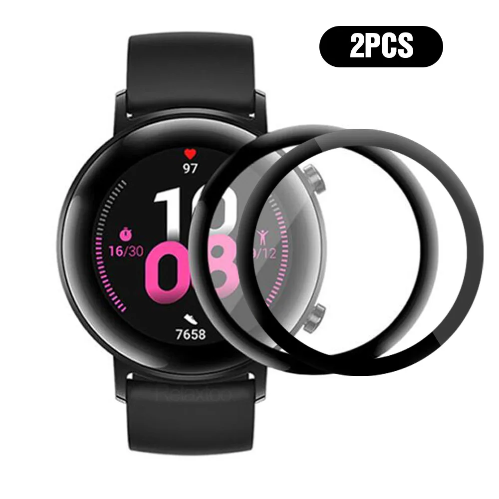 2pcs 3D HD full protective film for Huawei Watch gt 2 42mm soft screen protector G t 2 t2 gt2 42 mm smart accessories not glass