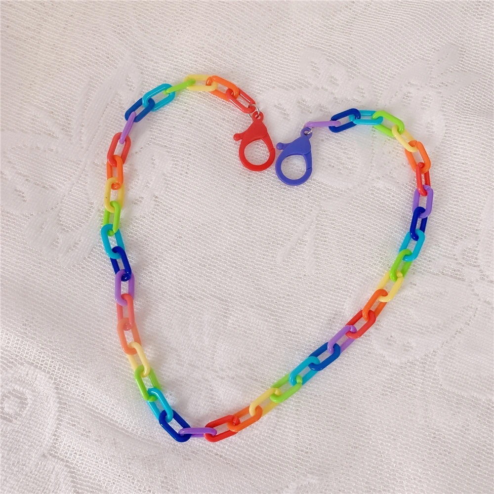 Цветной чехол для лица против потери ремешок Регулируемая Радужная цепочка