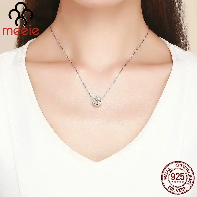 Женские круглые бусины Meeie подлинные весенние браслеты из стерлингового серебра