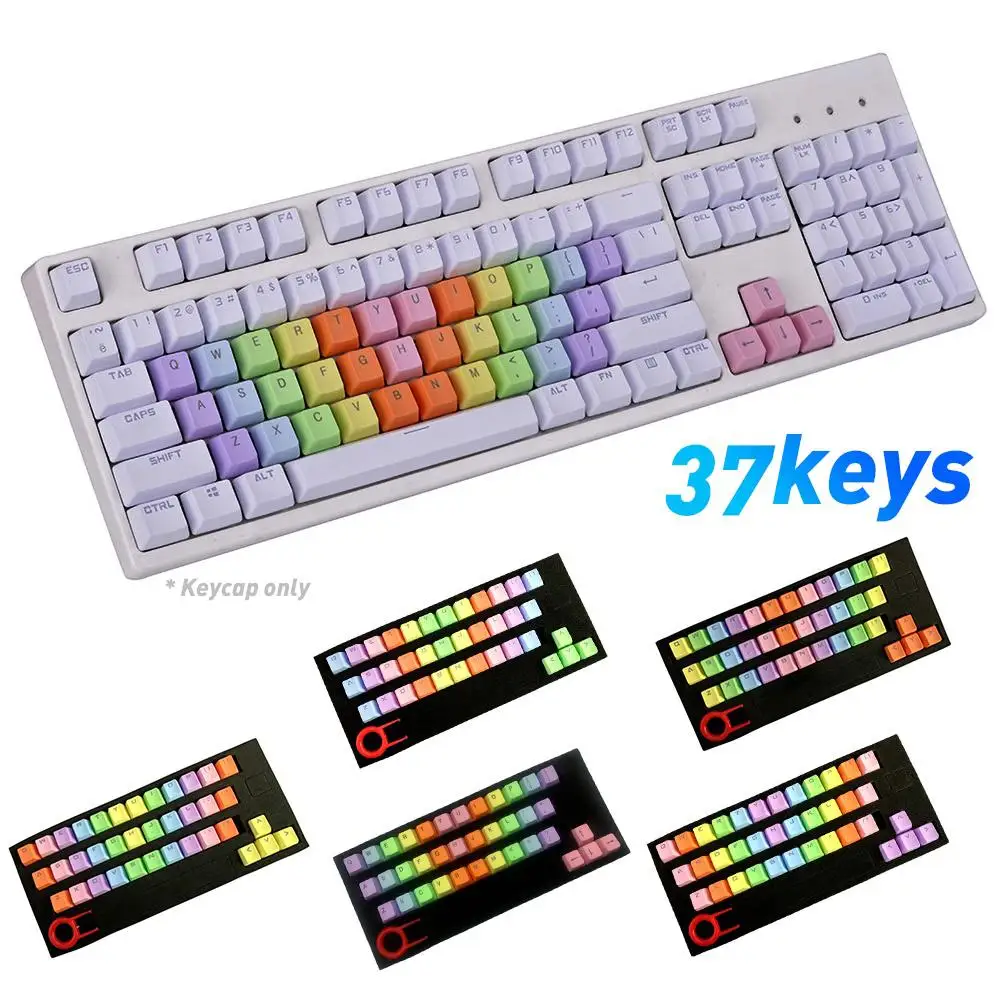 

Durable 37 Keys PBT Backlight Colorful Mechanical Keyboard Keycaps Cover Replacement Keyboards Backlight Stylish Mice Keyboards