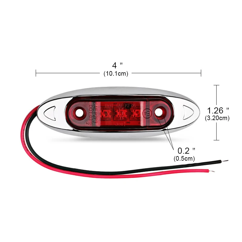 10 шт. желтый 3 светодиодный боковой габаритный фонарь лампа габаритного фонаря