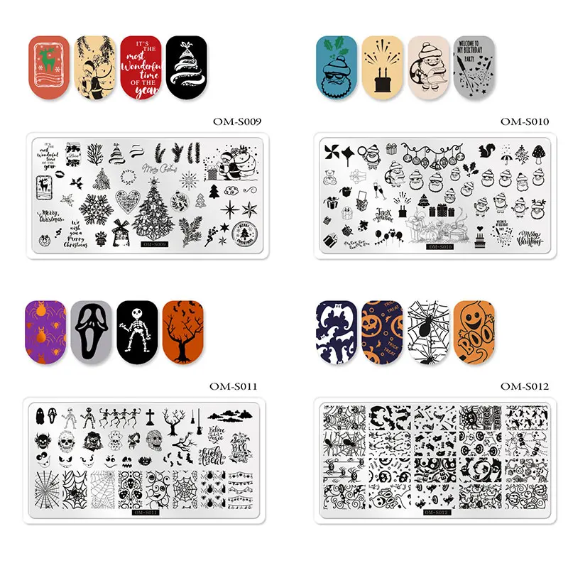 Рождественская пластина для ногтей шаблон печати фотоэлемент елка форма геля