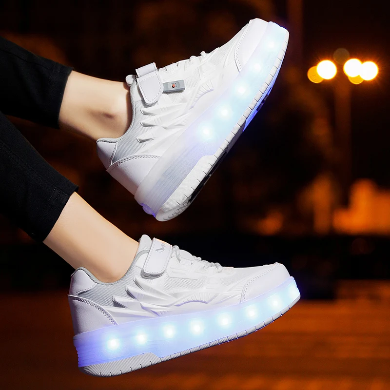 Children Roller Skates Shoes 2022 Sports Casual Fashion Kids Boys Girls Student 2 Wheels Game Gift Lighted Flashing Led Sneakers