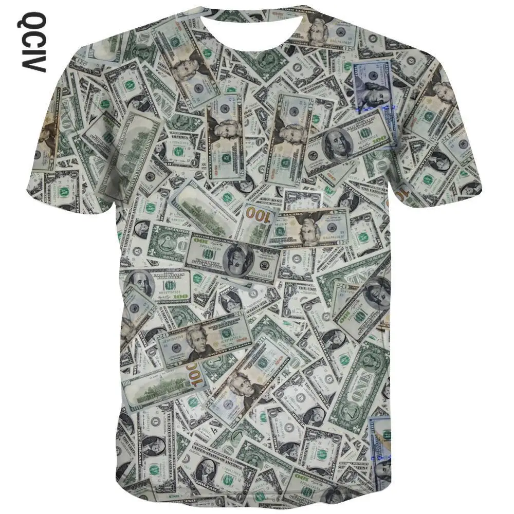 Футболка 3d футболка с монетами изображением долларов для мальчиков футболки