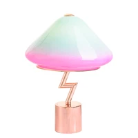 modern e27 led iron stained glass nightstand small table lamp for bedroom living room childs loft bed decor