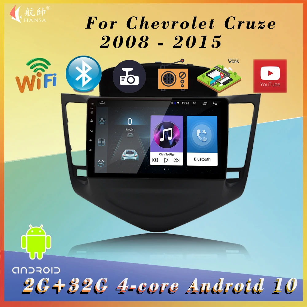 

2din Android 10 car radio multimedia stereo receiver supports mirror link rear view camera For Chevrolet Cruze 2008 - 2015
