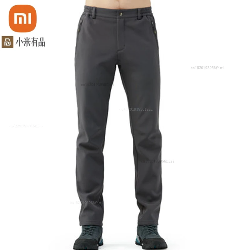 

xiaomi youpin autumn and winter trend casual pants plus velvet thick soft shell pants plus size men's trousers and trousers