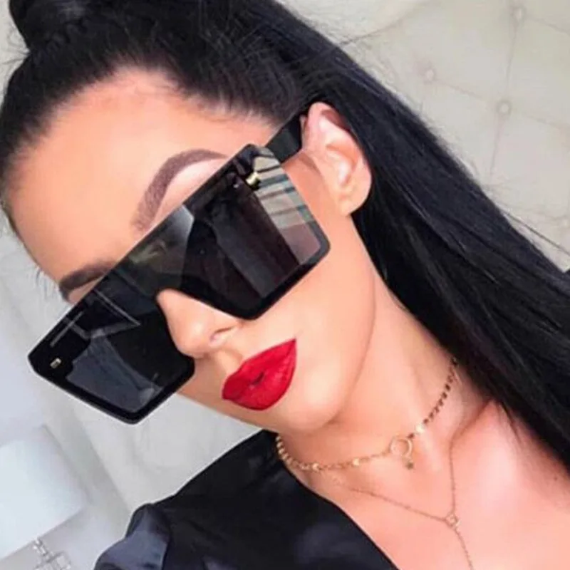 

Sunglasses large Square Women Sun Glasses Female Eyewear Eyeglasses Plastic Frame Clear Lens UV400 Shade Fashion Driving New