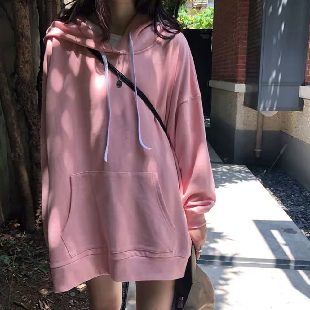 

Womens With Hat Hoodies Women Plus Velvet Clothes Fashion Korean Style Streetwear Students Harajuku Pockets Loose Style