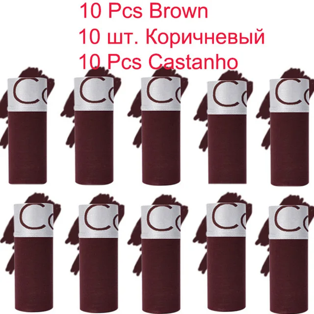 brown 10 шт./лот, хлопковые шорты, мужское дышащее нижнее белье, мягкие боксеры, мужские одноцветные боксеры, шорты, боксеры для мужчин, s нижнее белье, трусы, M-XXL - Цвет: brown