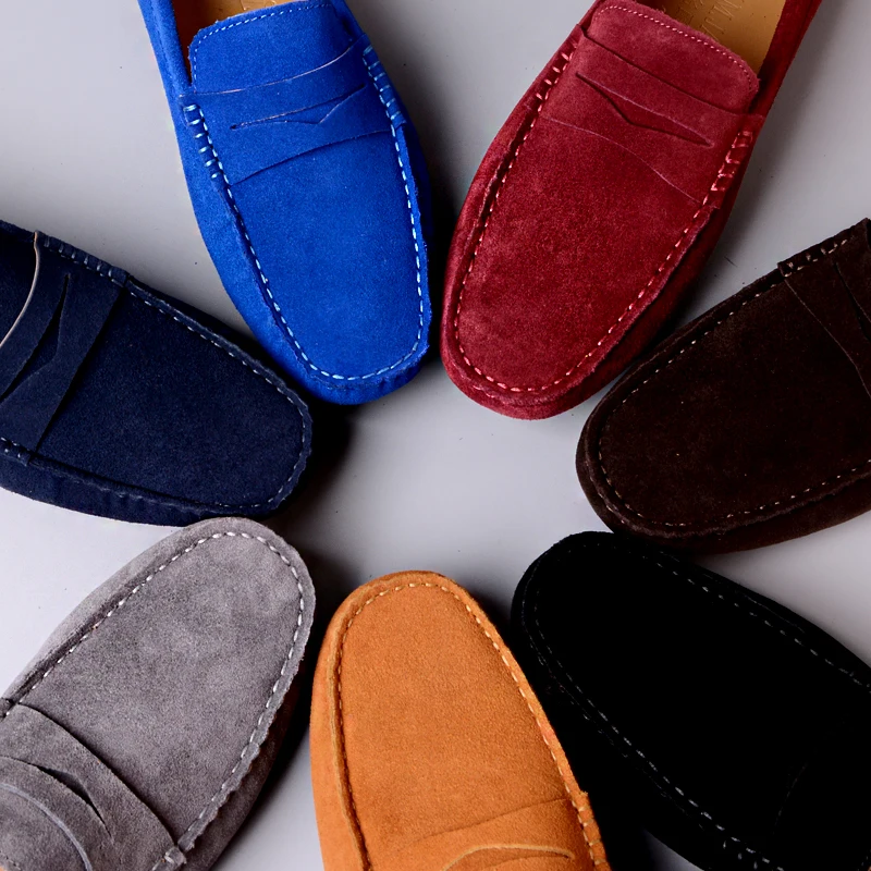 Мокасины мужские из натуральной кожи классические повседневные туфли без