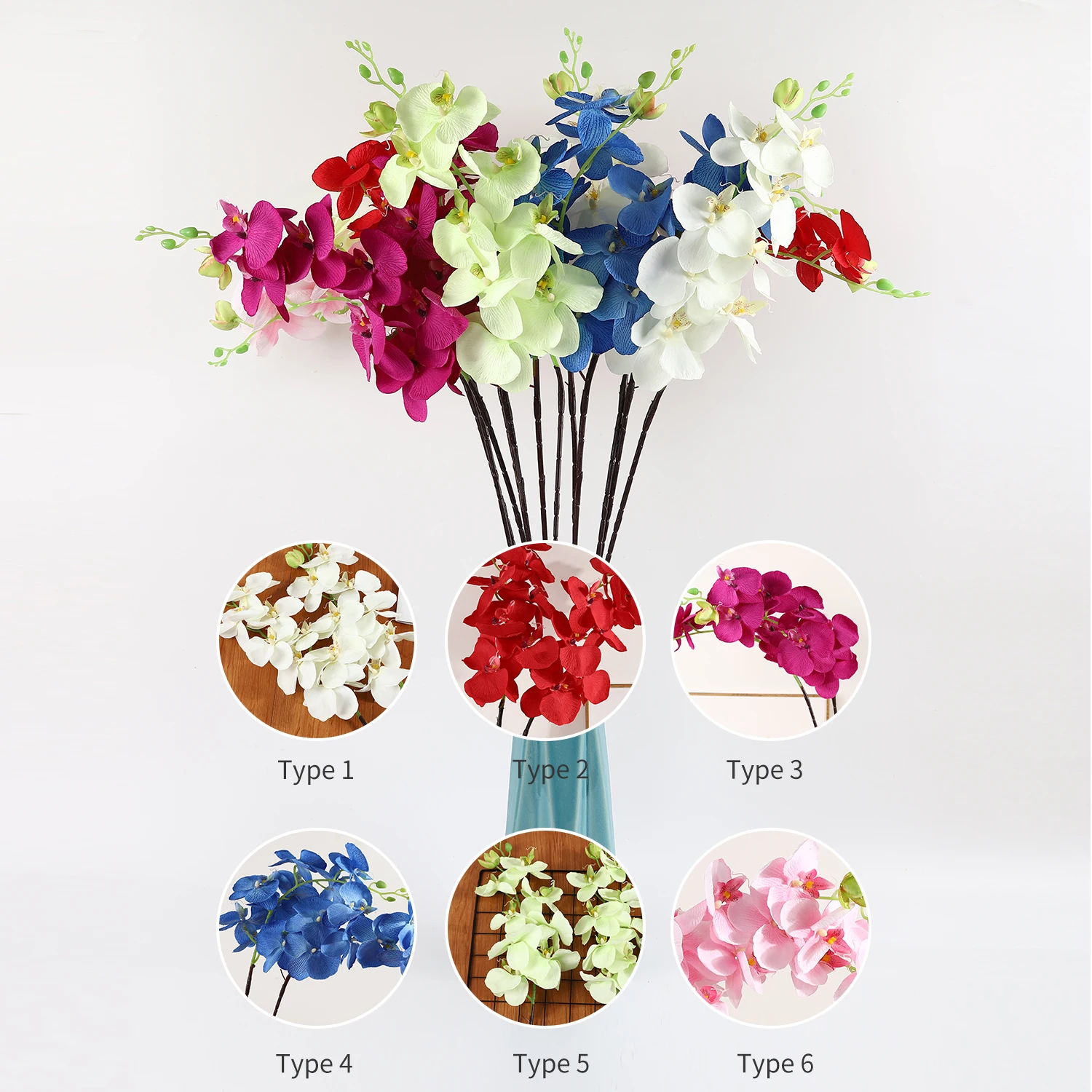 50 см Diy Искусственные цветы из фетра фаленопсис красочные искусственные букет