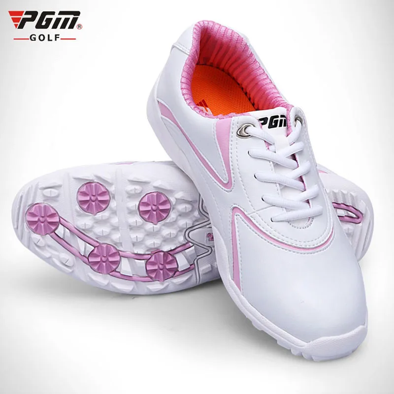

PGM golf shoes women waterproof Summer ladies sneakers White and gold 2021
