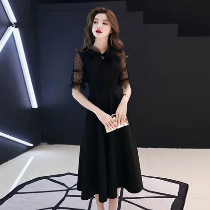 

Office Lady Burgundy Elegant Pleated Dresses Sweet Bow Trim Exquisite Formal Party Dress Temperament Banquet Gown S-3XL