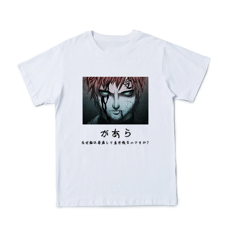 

2021Naruto Fashion Japanese Anime T-Shirt Gaara Cartoon T-Shirt Casual Cool Street Wear T-Shirt Couple Hip Hop Top