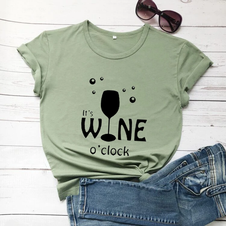 Женская футболка с надписью It's Wine для женщин Повседневная хлопковая