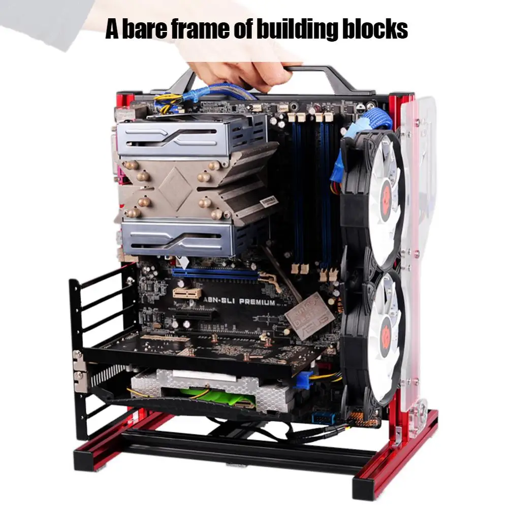 For ATX/M-ATX/ ITX PC Case Open Chassis Vertical Overclocking Test Platform Rack + Handle Personalized Computer Cases | Компьютеры и