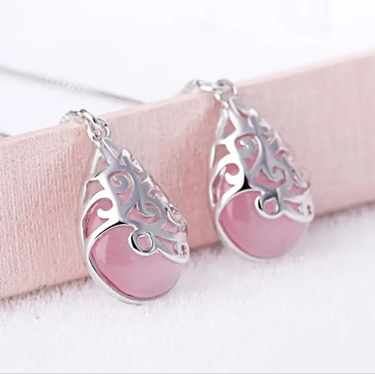 Женские серьги-подвески с опалом серебристого цвета | Украшения и аксессуары