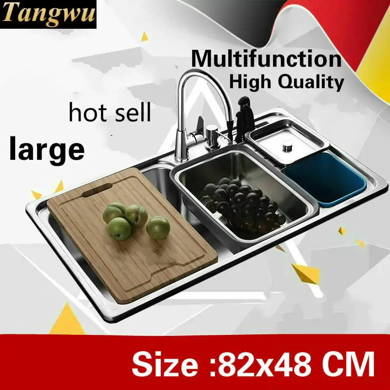 Бесплатная доставка Высококачественная кухонная раковина с одним желобом