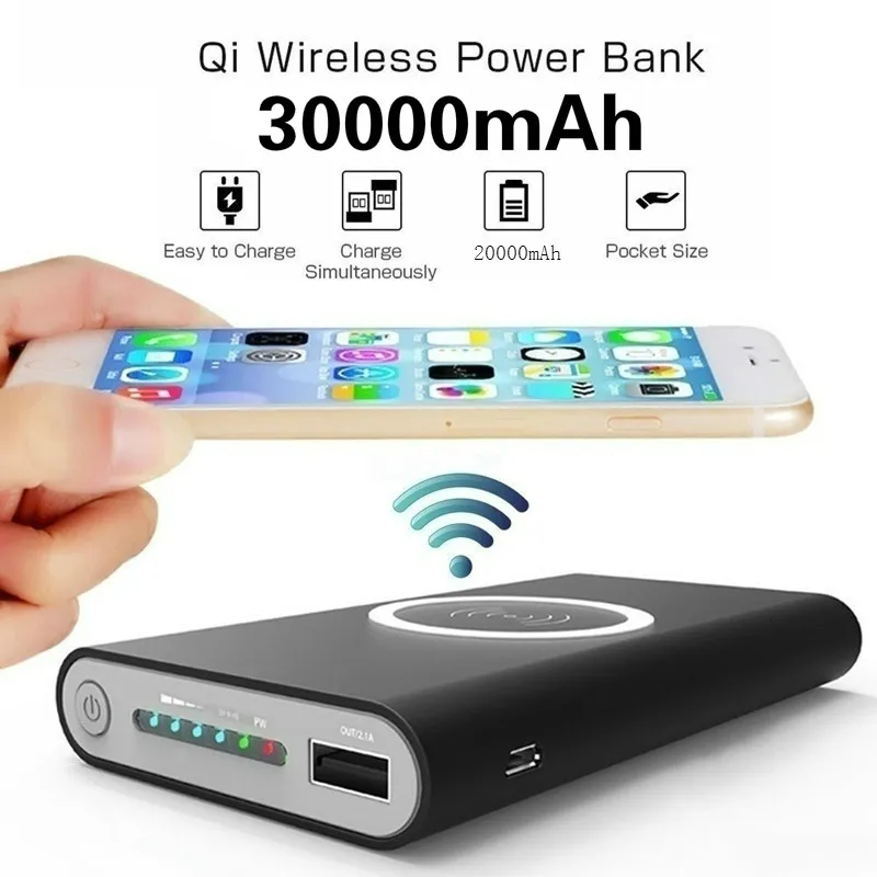 Беспроводное зарядное устройство с аккумулятором большая емкость мобильного