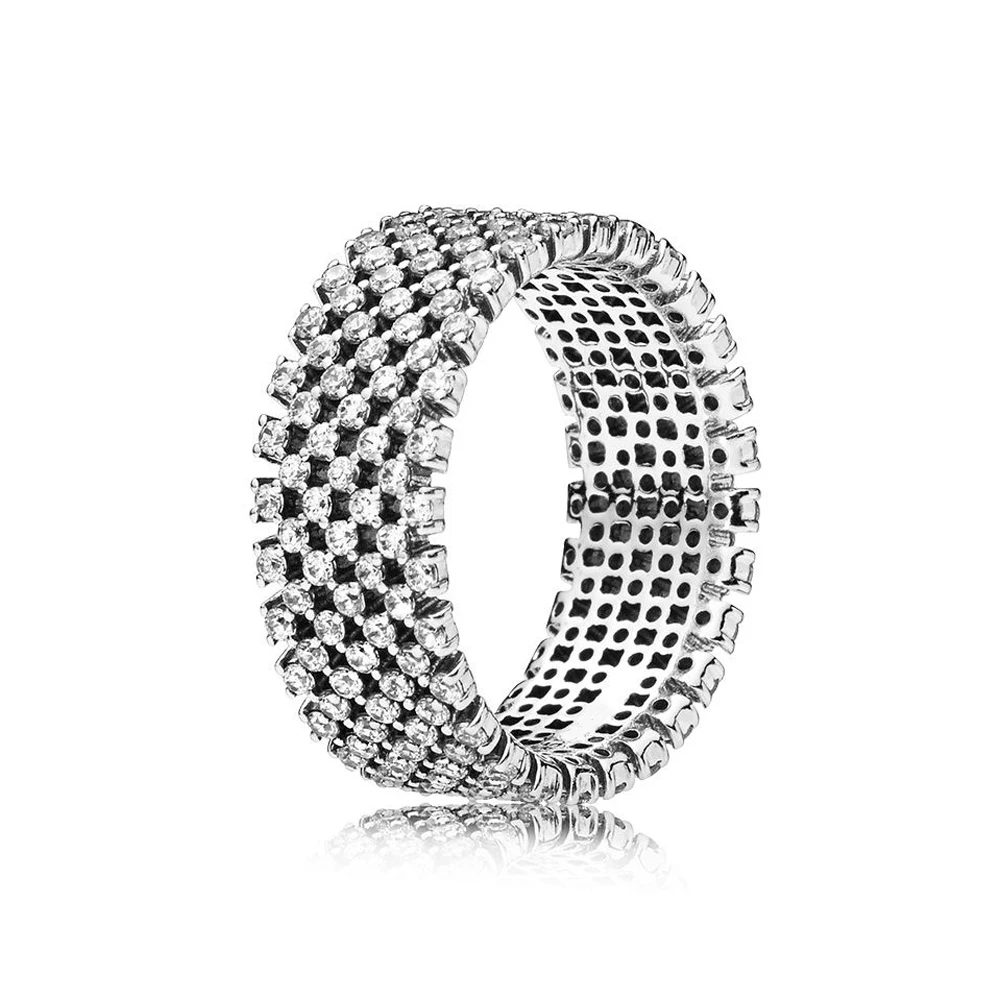 Authentic 925 Sterling Silver Original Heraldic Check Europe Ring For Women Bead Charm Gift DIY Jewelry