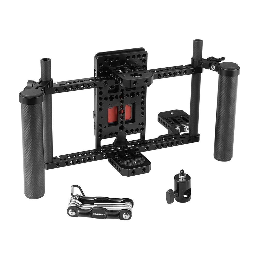 HDRIG Director's Monitor Cage Rig с разделителем питания двойная рукоятка из углеродного