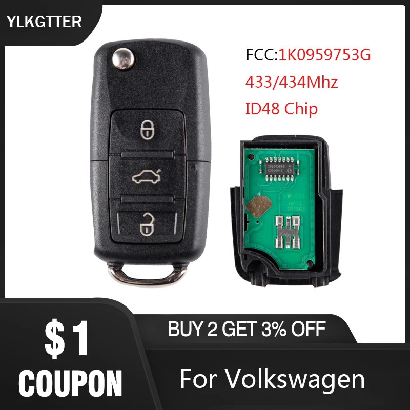 YLKGTTER дистанционный Автомобильный ключ для VW/Volkswagen Passat B5 B6 Skoda Tiguan Touran Golf 4 Polo с