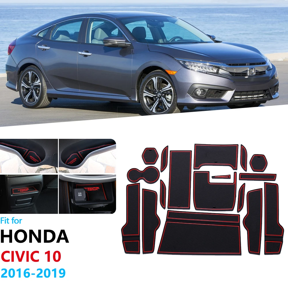 Противоскользящий резиновый подстаканник для Honda Civic 10 2016 2017 2018 2019 го поколения FC