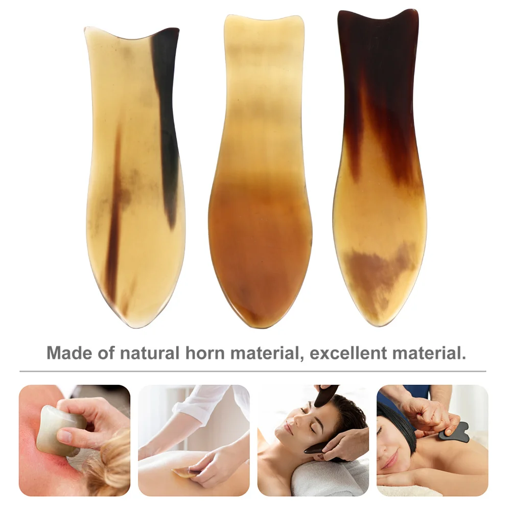 

3pcs Horn Scraping Plates Boards Tools Ox Horn Scraping Plates