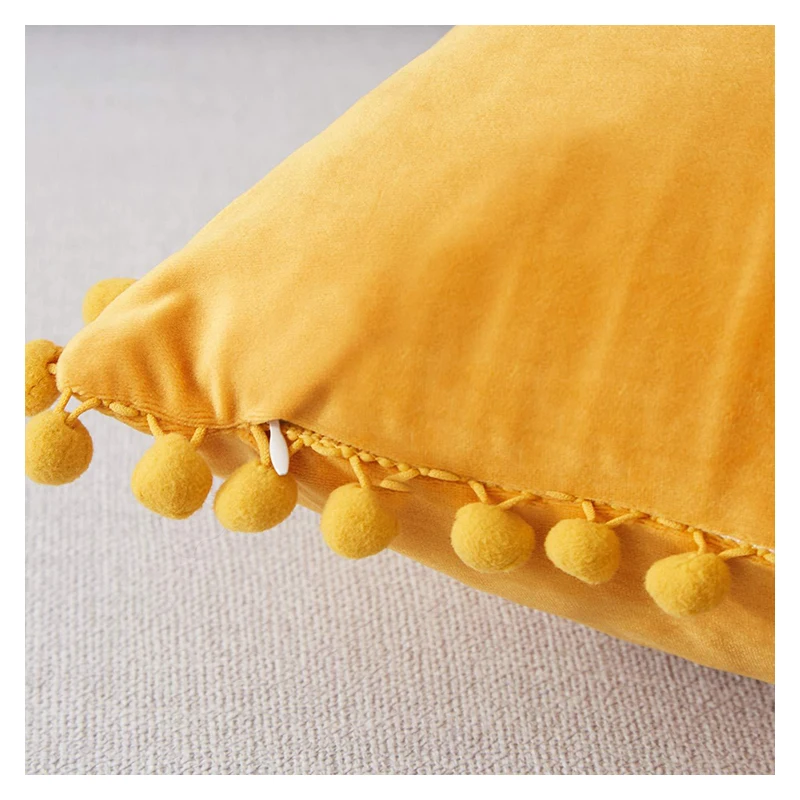 Домашний Декоративный квадратный чехол для подушки кружевной с шариками мягкий