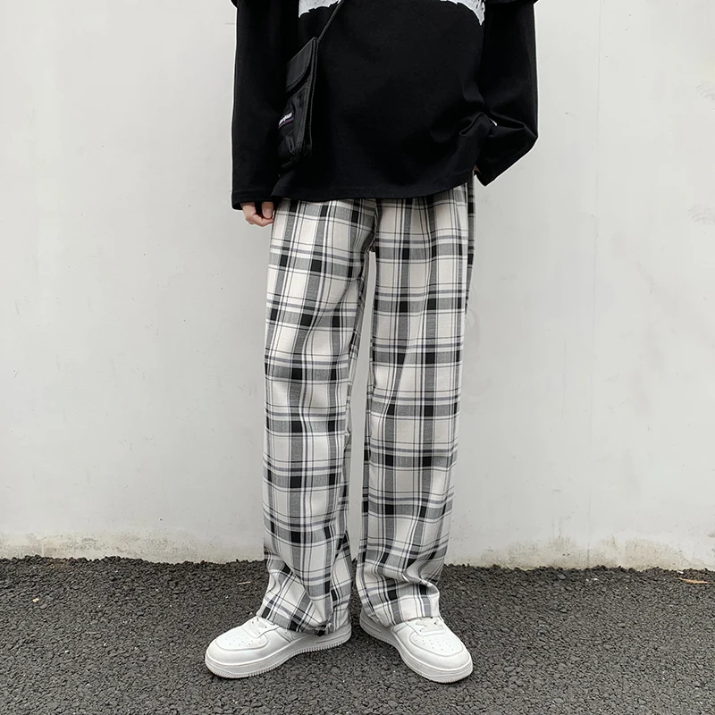 

2021 Men Hip Hop Harajuku Plaid Pants For Women Trousers Streetwear Male Harem Pants Autumn Ladies Causal Pants Plus Size 2XL