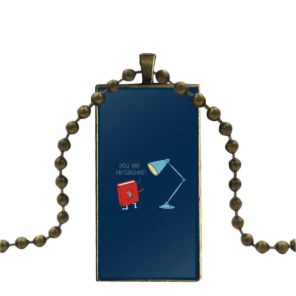 Jewelry With Steel Plated Glass Cabochon Choker Long Pendant Rectangle custom name necklace For Unisex Gift He S Mine | Украшения и