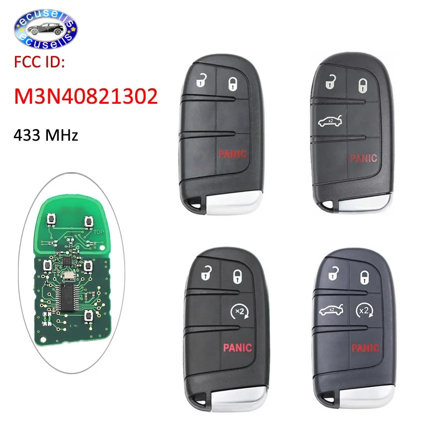 2 + 1/3 1/4 1 кнопка флуоресцентная 433 МГц для Fiat 500 500L 500X Jeep Compass Renegade FCC ID: лампа|Ключ от